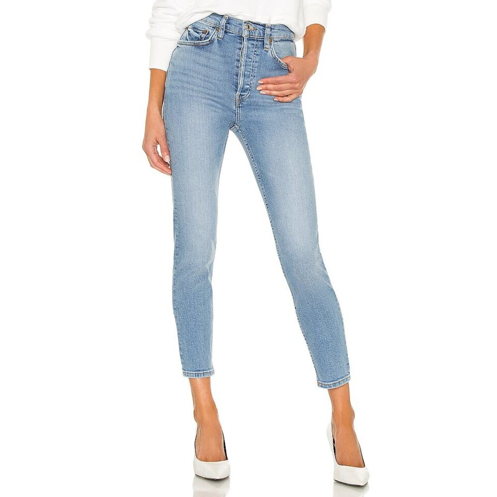 RE/DONE Originals 90s High Rise Ankle Crop, Light Stone (Size 25)